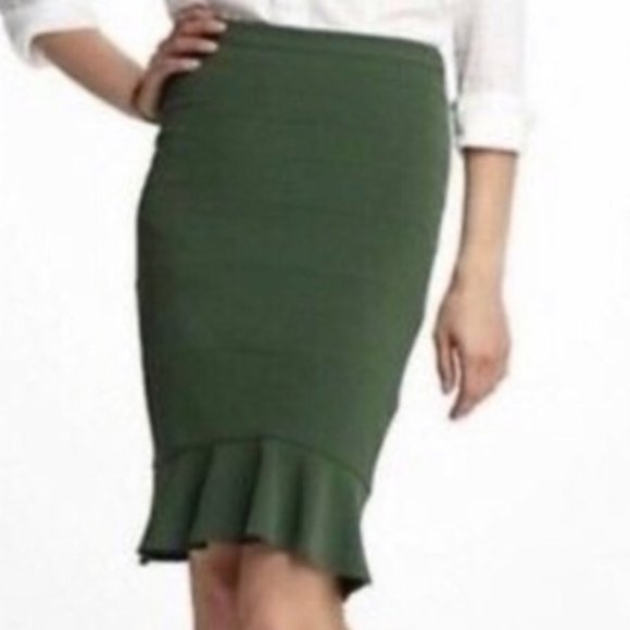 Anthropologie HD In Paris Emerald Green Pencil/Tulip Skirt - Size 8 - Picture 5 of 5
